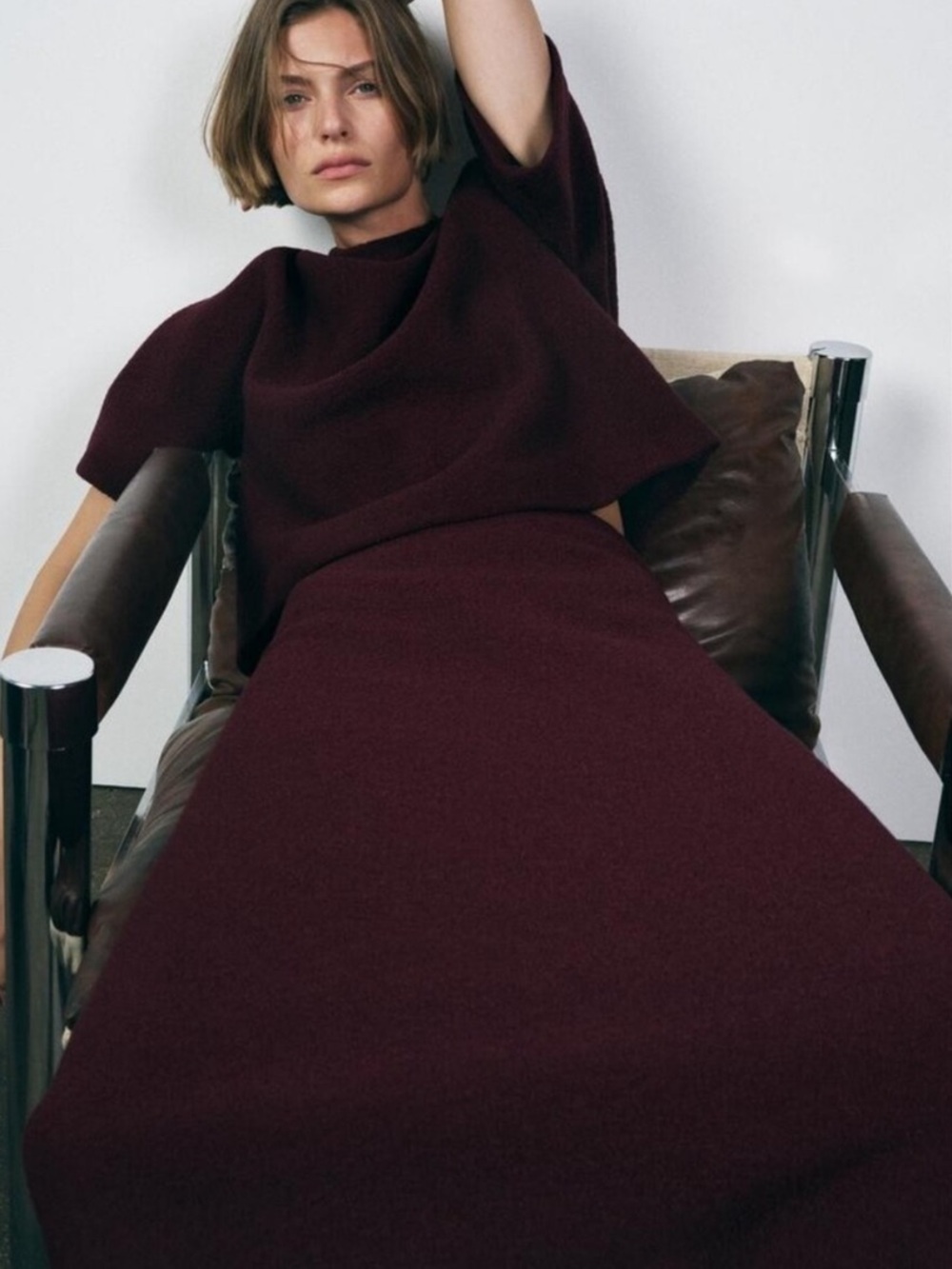 Zara 100% wool Midi Skirt Zw collection